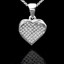 Round Cut Diamond Multi-Stone Pave Heart Pendant Necklace with Chain in White Gold - #PEOT6805-W