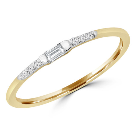 Baguette Cut Diamond Promise Multi-Stone Engagement Ring in Yellow Gold - #RG001054A-Y