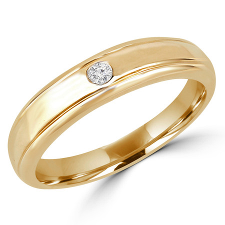 Round Cut Diamond Solitaire Engagement Ring in Yellow Gold - #HR2272-Y