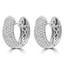 Round Cut Diamond Pave Huggie Earrings in White Gold - ER000106A-W
