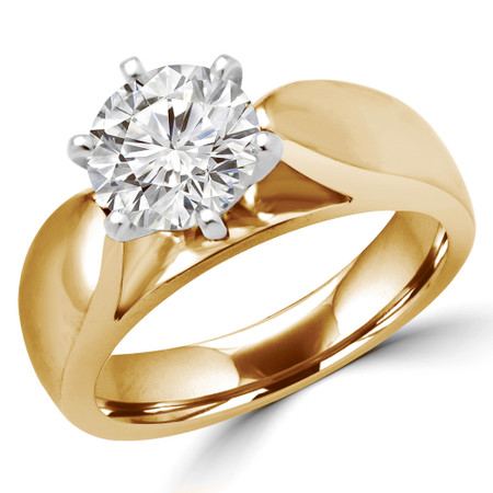 Round Cut Solitaire Engagement Ring in Yellow Gold - #1133L-Y