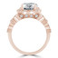 Round Halo Multi-stone Engagement Ring in Rose Gold - #ANAT-R