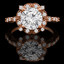 Round Halo Multi-stone Engagement Ring in Rose Gold - #ANAT-R