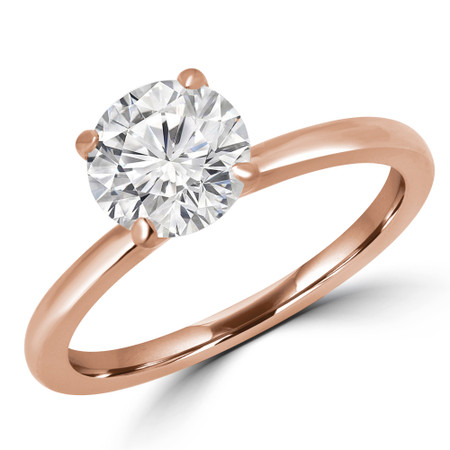 Round Cut Solitaire Engagement Ring in Rose Gold - #ANKSOL-R