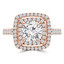 Round Double Halo Multi-stone Engagement Ring in Rose Gold - #BAILEY-R