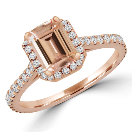 Morganite ring set vintage rose gold pear shaped pink morganite engage –  WILLWORK JEWELRY