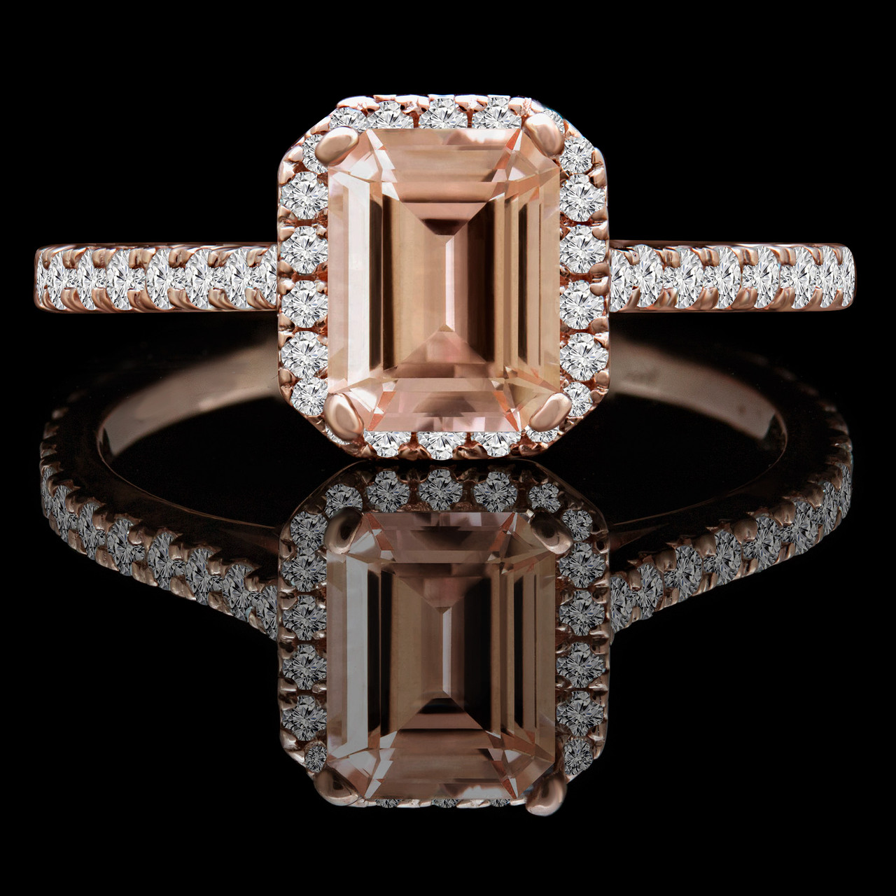 White Gold Morganite Ring: 14K Emerald Cut Ring – ANTOANETTA