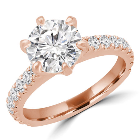 Round Multi-stone Engagement Ring in Rose Gold - #HARPER-R