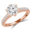 Round Multi-stone Engagement Ring in Rose Gold - #HELENA-R