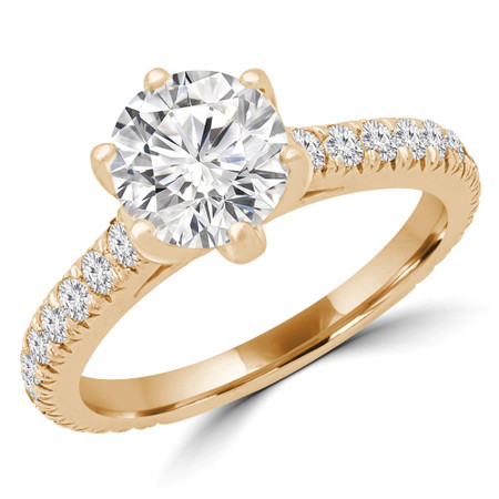 Round Multi-stone Engagement Ring in Yellow Gold - #HELENA-Y