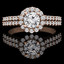 Round Diamond Two Row Halo Engagement Ring in Rose Gold - #HOLLY-R