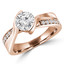 Round Cut Multi-stone Engagement Ring in Rose Gold - #JAVIER-R