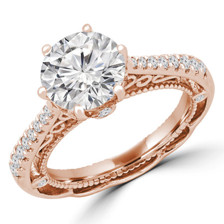 Round Multi-stone Engagement Ring in Rose Gold - #KOJI-R