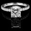 Cushion Diamond Multi-stone Engagement Ring in White Gold - #NATTY-W