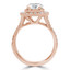 Round Halo Multi-stone Engagement Ring in Rose Gold - #SOLESTE-R