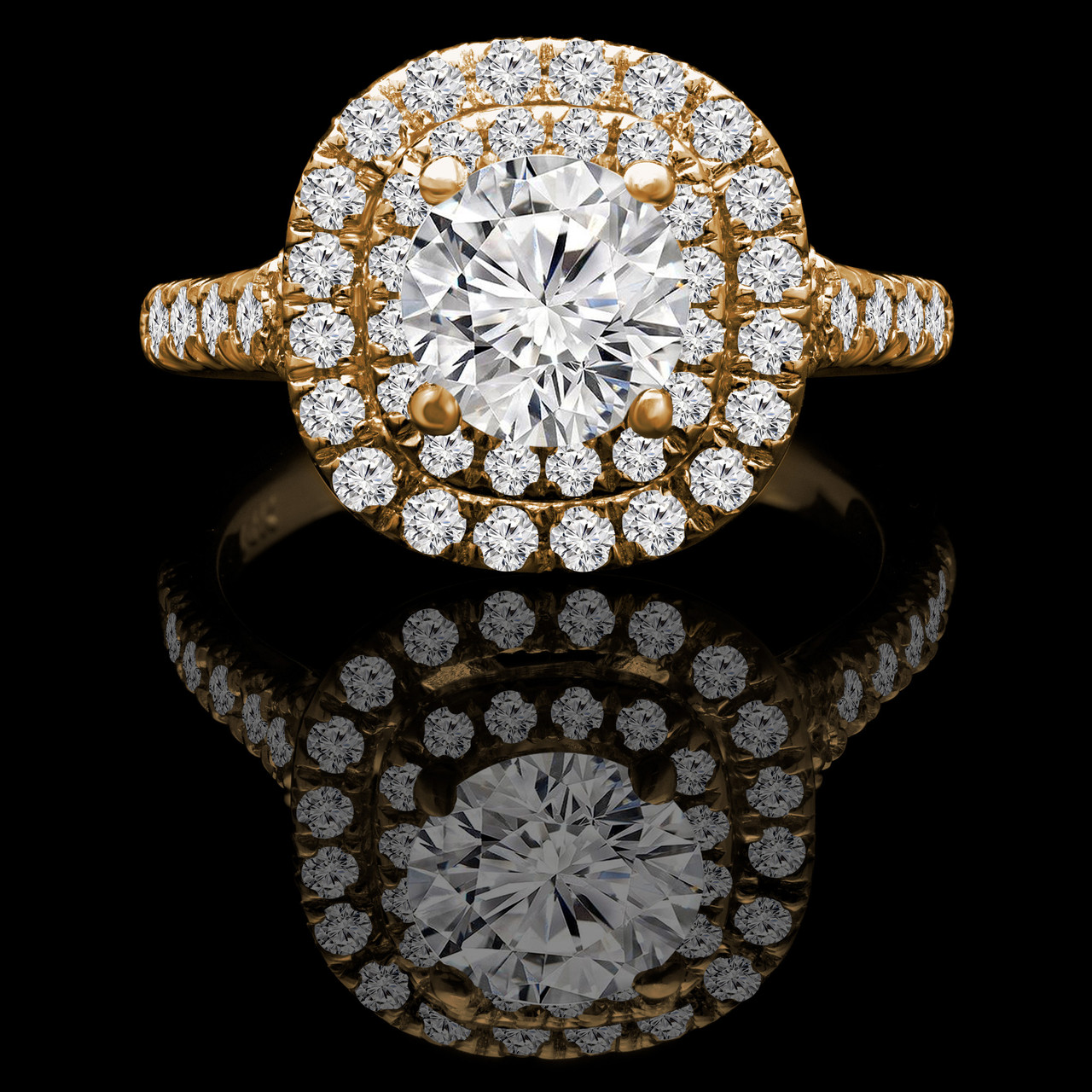 Round Halo Multi-stone Engagement Ring 