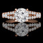 Round Cut Diamond Split-Shank 4-Prong Multi-stone Engagement Ring in Rose Gold - #VIVIAN-R