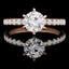 Round Multi-stone Engagement Ring in Rose Gold - #ZOEY-R