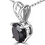 Round Cut Black Diamond Solitaire 4-Prong Y-Bail Pendant Necklace with Chain in White Gold - #P4R-W-BLK
