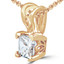 Princess Cut Diamond Solitaire V-Prong Decorative-Bail Pendant Necklace with Chain in Yellow Gold - #PSF-Y