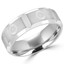 6.0 MM Brushed Mens Comfort Fit Wedding Band Ring in White Gold - #JM350-7WG-W
