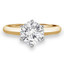 Round Cut Diamond Solitaire 6-Prong Knife-Edge Engagement Ring in Yellow Gold - #1956L-Y