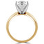 Round Cut Diamond Solitaire 6-Prong Knife-Edge Engagement Ring in Yellow Gold - #1956L-Y
