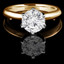 Round Cut Diamond Solitaire 6-Prong Knife-Edge Engagement Ring in Yellow Gold - #1956L-Y