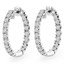 Round Cut Diamond Inside Outside Hoop Multi-Stone 4-Prong Earrings in White Gold - #E290