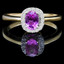 Oval Cut Pink Sapphire Gemstone Multi-Stone 4-Prong Halo Cocktail Ring with Round White Diamond Accents in Yellow Gold - #IFHH8115-Y-SAP
