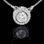 Round Diamond Multi-Stone Bezel-Set Halo Pendant Necklace with Round Diamond Accents & Chain in White Gold - #LISA-W