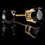 Round Cut Black Diamond Solitaire 4-Prong Stud Earrings with Screwbacks in Yellow Gold - #R418-BLK-Y