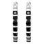 Round Cut Black Diamond Multi-Stone Bar-Set Huggie Hoop Earrings in White Gold - #CDEAOH1860