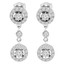 Round Cut Diamond Dangle Drop Vintage Multi-Stone Prong Earrings in White Gold - #E303