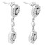 Round Cut Diamond Dangle Drop Vintage Multi-Stone Prong Earrings in White Gold - #E303