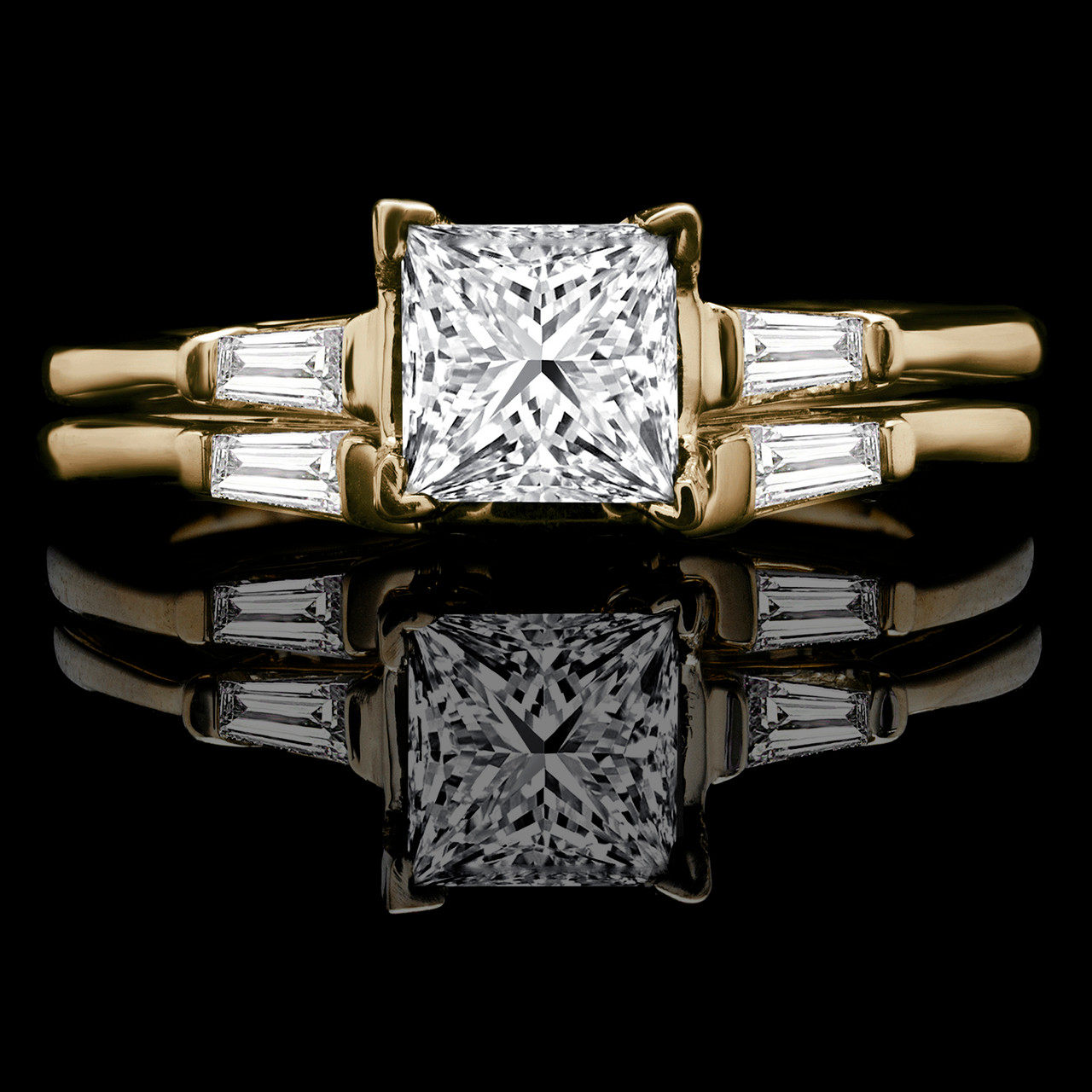 Princess Cut Diamond Bridal Set | Bijoux Majesty