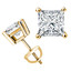 Princess Cut Diamond Solitaire 4-Prong Stud Earrings with Screwbacks in Yellow Gold - #S415-Y