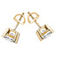 Princess Cut Diamond Solitaire 4-Prong Stud Earrings with Screwbacks in Yellow Gold - #S415-Y