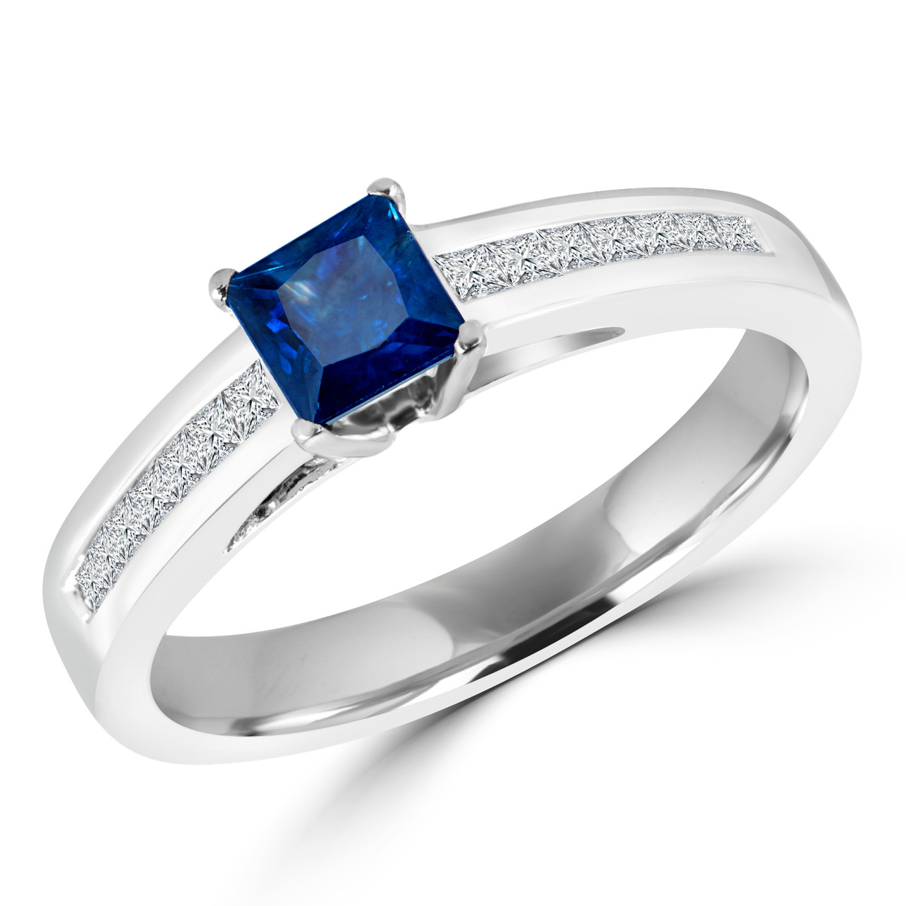 Square cut blue sapphire wedding ring | Freedman Jewelers - Freedman  Jewelers