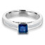 Princess Cut Blue Sapphire Gemstone Multi-Stone Engagement Ring with Princess Cut White Diamond Channel-Set Accents in White Gold - #HR4528-W-SA