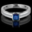 Princess Cut Blue Sapphire Gemstone Multi-Stone Engagement Ring with Princess Cut White Diamond Channel-Set Accents in White Gold - #HR4528-W-SA