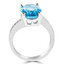 Oval Cut Blue Topaz Gemstone Multi-Stone 4-Prong Cocktail Ring with Round White Diamond Accents in White Gold - #IMP-R-L-W-OV-TOP