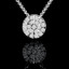 Round Cut Diamond Multi-Stone Fashion Cluster Pendant Necklace with Chain in White Gold - #PETH0590-W