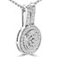 Round Cut Diamond Pave Fashion Pendant Necklace with Chain in White Gold - #PETH7900-W
