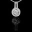 Round Cut Diamond Pave Fashion Pendant Necklace with Chain in White Gold - #PETH7900-W
