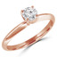 Round Cut Diamond Solitaire 4-Prong Engagement Ring in Rose Gold - #S4R-R