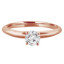 Round Cut Diamond Solitaire 4-Prong Engagement Ring in Rose Gold - #S4R-R