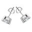 Princess Cut Diamond Solitaire 4-Prong Stud Earrings with Screwbacks in White Gold - #S415-W