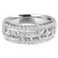 Round Cut Diamond Multi-Stone 4-Prong Vintage Wedding Band Ring in White Gold - #HR4464-W
