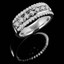 Round Cut Diamond Multi-Stone 4-Prong Vintage Wedding Band Ring in White Gold - #HR4464-W